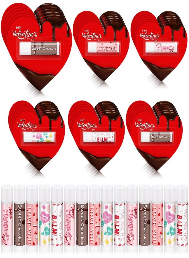 Siifert 30 Pack Valentine's Day Lip Balms Gifts Bulk Chocolate Flavor Lip Balms Party Favors Galentines Day Gifts Party Basket Stuffers for Women Coworker Staff Teacher Nurse (Lovely Hearts) - Image 1